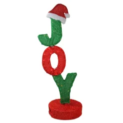 Northlight 43.5" Rotating Red And Green Lighted "JOY" Sign Outdoor Christmas Decoration