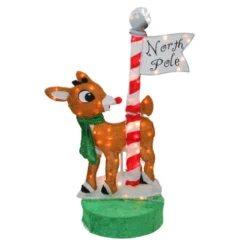 Northlight 36" Brown And Green Rudolph North Pole Christmas Outdoor Decor