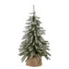 Northlight 18" Potted Flocked Downswept Mini Village Pine Medium Artificial Christmas Tree - Unlit