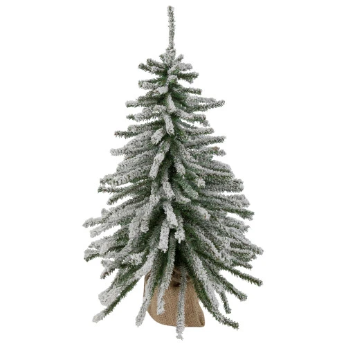 Northlight 2' Potted Flocked Downswept Mini Village Pine Medium Artificial Christmas Tree - Unlit 3 Northlight 2' Potted Flocked Downswept Mini Village Pine Medium Artificial Christmas Tree - Unlit