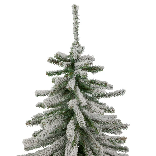 Northlight 2' Potted Flocked Downswept Mini Village Pine Medium Artificial Christmas Tree - Unlit 5 Northlight 2' Potted Flocked Downswept Mini Village Pine Medium Artificial Christmas Tree - Unlit - Image 3