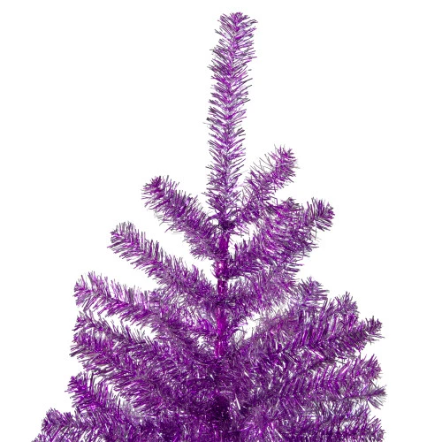Northlight 3' Metallic Purple Tinsel Artificial Christmas Tree - Unlit 6 Northlight 3' Metallic Purple Tinsel Artificial Christmas Tree - Unlit - Image 4