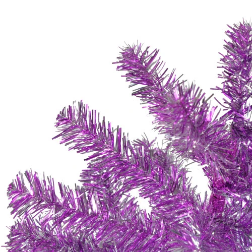 Northlight 3' Metallic Purple Tinsel Artificial Christmas Tree - Unlit 4 Northlight 3' Metallic Purple Tinsel Artificial Christmas Tree - Unlit - Image 2
