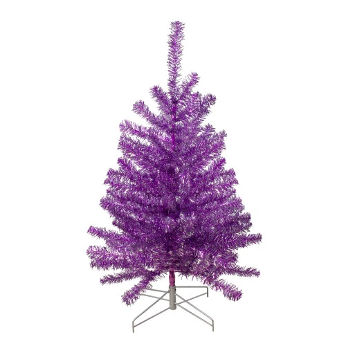 Northlight 3' Metallic Purple Tinsel Artificial Christmas Tree - Unlit 3 Northlight 3' Metallic Purple Tinsel Artificial Christmas Tree - Unlit