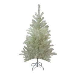 Northlight 4.5' Metallic Platinum Artificial Tinsel Christmas Tree - Unlit