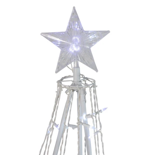 Northlight 5' Pure White LED Lighted Cone Tree Outdoor Christmas Decoration 6 Northlight 5' Pure White LED Lighted Cone Tree Outdoor Christmas Decoration - Image 4