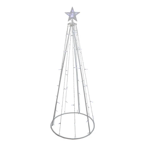 Northlight 5' Pure White LED Lighted Cone Tree Outdoor Christmas Decoration 4 Northlight 5' Pure White LED Lighted Cone Tree Outdoor Christmas Decoration - Image 2