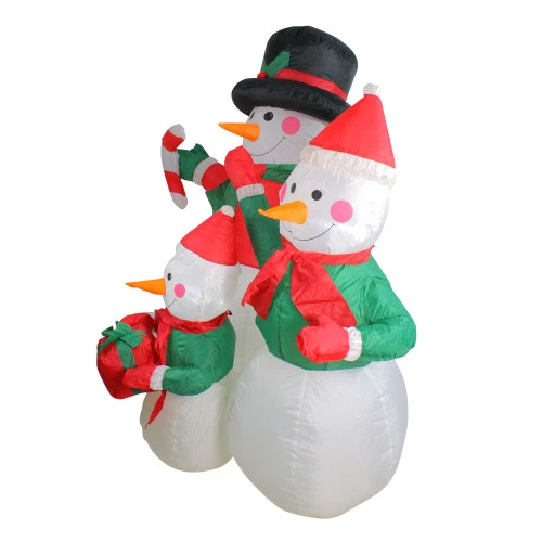 Northlight 4' Inflatable Lighted Snowman FamilyChristmas Yard Art Decoration 4 Northlight 4' Inflatable Lighted Snowman FamilyChristmas Yard Art Decoration - Image 2