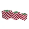 Northlight Set Of 3 Red And White Striped Gift Box Outdoor Christmas Decor