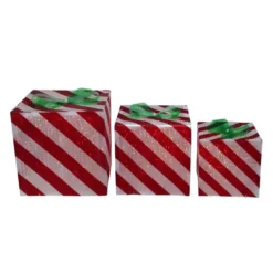 Northlight Set Of 3 Red And White Striped Gift Box Outdoor Christmas Decor -Twinkly Popular Shop northlight zg15692 29619.1665087795