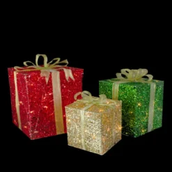 Northlight Set Of 3 Lighted Gift Box Outdoor Christmas Decoration 12-Inch -Twinkly Popular Shop northlightct 52 879 066 2 60758.1665580044