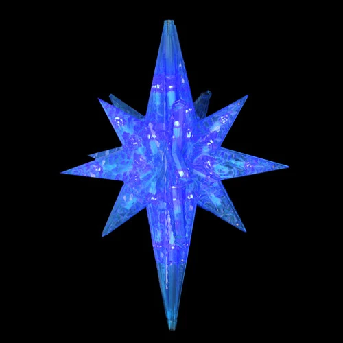 Northlight 19" LED Blue Twinkling 3D Bethlehem Star Hanging Christmas Decoration 4 Northlight 19" LED Blue Twinkling 3D Bethlehem Star Hanging Christmas Decoration - Image 2
