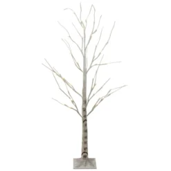 Northlight 4' Pre-Lit LED White Birch Tree Outdoor Decoration - White Lights
