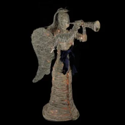 Northlight 4.25' Lighted Silver And Beige Glitter Dusted Angel With Horn Outdoor Christmas Yard Art Decor -Twinkly Popular Shop northlightd 18 31721g 2 74315.1587644201