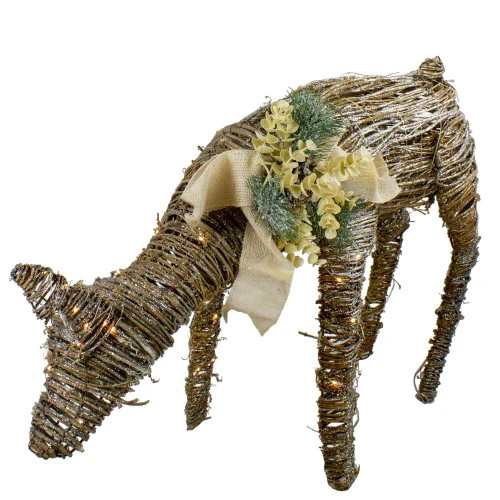 Northlight 38" LED Drinking Rattan Deer Fawn Christmas Yard Decorations 4 Northlight 38" LED Drinking Rattan Deer Fawn Christmas Yard Decorations - Image 2