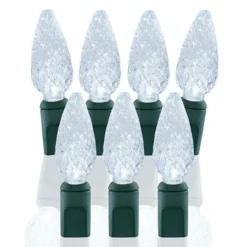 70 Light Pure White C6 LED Christmas Lights