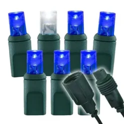 1/5 Pure White Strobing Wide Angle Conical LED - 4" Spacing, 70 Bulb, Grn Cord, UL Coaxial RY Plug - Full Wave - Blue