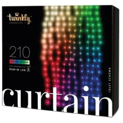 Twinkly RGBW - Curtain Lights - 210L, 4" Sp, Wifi - Transparent Wire -Twinkly Popular Shop rgb twkcur5mm 210