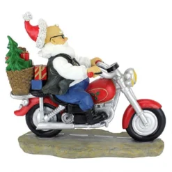 18" Biker Santa Hand Painted Outdoor Garden Statue -Twinkly Popular Shop santabike 4 04940.1588362723