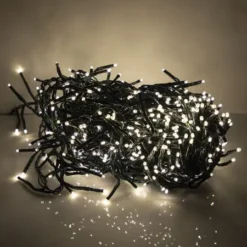 Twinkly Popular Shop 16 LED Cluster Light Set - 8 Function Memory Controller With Remote - 500 Bulbs - Warm White