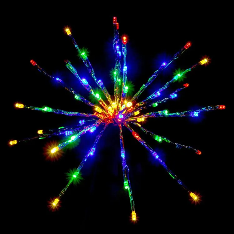 12" Silver Twinkle Starburst - Multi-colored LED Lights 4 12" Silver Twinkle Starburst - Multi-colored LED Lights - Image 2