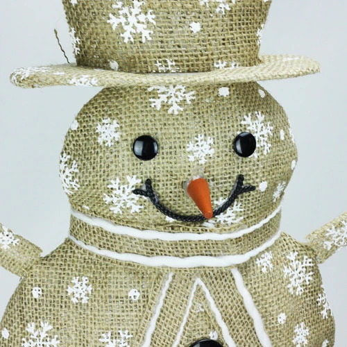 Northlight 24" Brown And White Lighted Snowflake Standing Snowman Christmas Outdoor Decor 5 Northlight 24" Brown And White Lighted Snowflake Standing Snowman Christmas Outdoor Decor - Image 3
