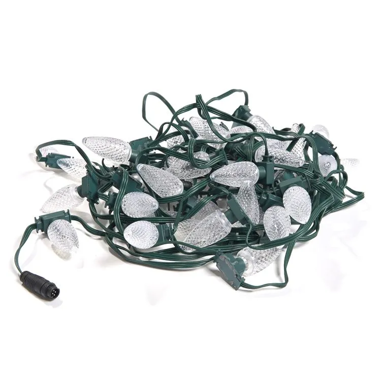 5 RGB SPI C9 Faceted Bulb, Green Cable, 12" Spacing - No Lead Wire 3 5 RGB SPI C9 Faceted Bulb, Green Cable, 12" Spacing - No Lead Wire