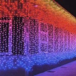 Twinkly Pro Curtain Lights - RGBW Capsule - 250 Lights - 10 Drops - Transparent Wire -Twinkly Popular Shop twinklypro curtain 2