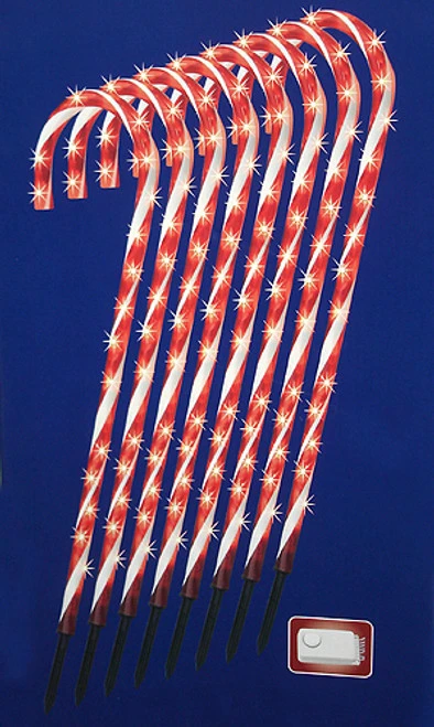 Set Of 8 Red And White Lighted Candy Cane Christmas Lawn Stakes 3 Set Of 8 Red And White Lighted Candy Cane Christmas Lawn Stakes
