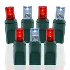 100 Light 4600K Pure White And Red 5 Mm Wide Angle Conical LED Christmas Lights