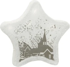 Northlight 8" Pre-Lit White LED Sparkle Star Winter Scene Christmas Tabletop Decor