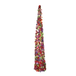 5' Vibrantly Colored Sequin Christmas Display Cone Tree