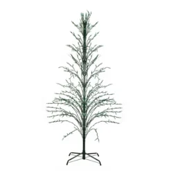 Northlight 4' Pre-Lit Green Slim Profile Cascade Twig Christmas Tree - Green Lights